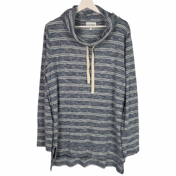 Olive & Oak Tops - Olive + Oak Blue White Stripe Cowl Neck XL